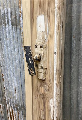 Antique French Single Door (31x86.5) Glass Pane Door with Jamb, Encased Door T10