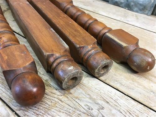 Table Leg - 4 Wood Table Legs, Harvest Folk Art, Architecture Salvage, Vintage Furniture a8, by The Old Grainery (Brown, f...