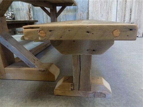 Tables - 9' Amish Pine Harvest T-Leg Table, Custom Made To Order, Rustic Farmhouse Table, by The Old Grainery (Amish handc...