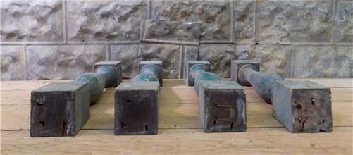 Balusters - 4 Vintage Green Wood Balusters, Reclaimed Spindles, Architectural Salvage, A1 by The Old Grainery (Architectur...