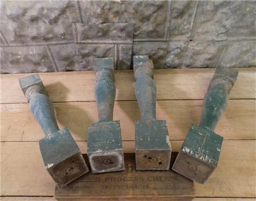 Balusters - 4 Vintage Green Wood Balusters, Reclaimed Spindles, Architectural Salvage, A4 by The Old Grainery (Architectur...