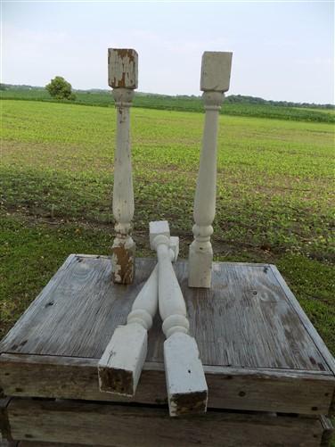 Balusters - 4 White Wood Balusters Reclaimed Spindles Porch Post House Trim A22 by The Old Grainery (Architectural, Candle...