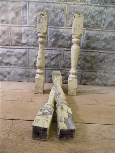 4 Balusters Yellow Wood Architectural Salvage Spindles Porch Post House Trim A,