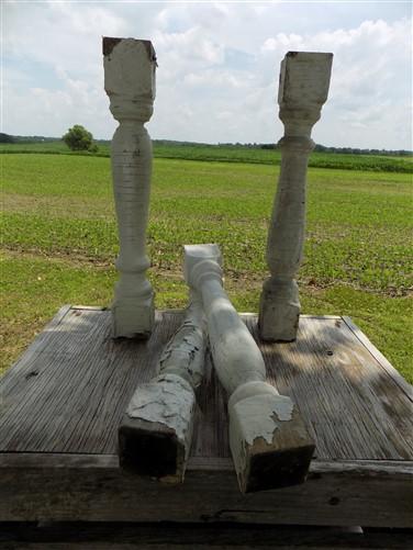 Balusters - 4 White Wood Balusters Reclaimed Spindles Porch Post House Trim A25 by The Old Grainery (Architectural, Candle...