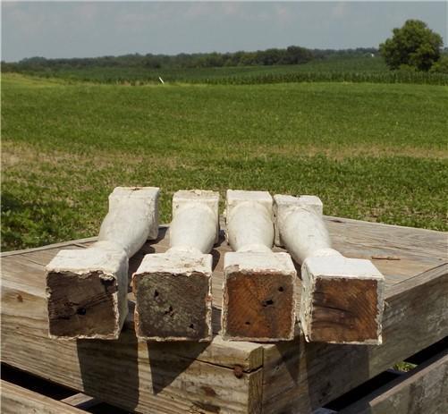 Balusters - 4 White Wood Balusters Reclaimed Spindles Porch Post House Trim A38 by The Old Grainery (Architectural, Carpen...