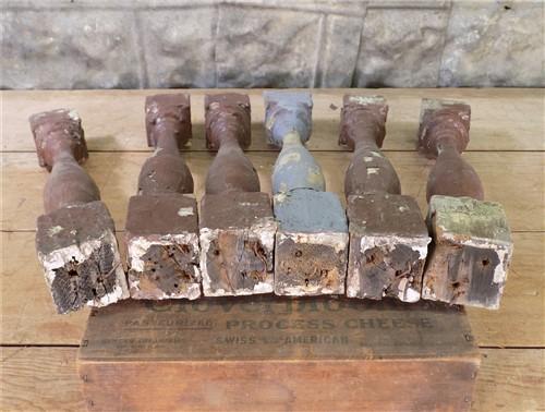 Balusters - 6 Vintage Brown Wood Balusters, Reclaimed Spindles, Architectural Salvage, Q by The Old Grainery (Architectura...