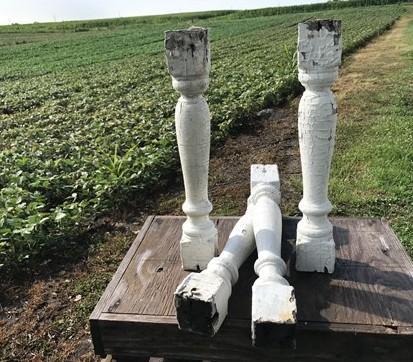 Balusters - 4 White Wood Balusters Reclaimed Spindles Porch Post House Trim A42 by The Old Grainery (Architectural, Candle...