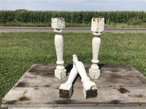 Balusters - 4 White Wood Balusters Reclaimed Spindles Porch Post House Trim A46 by The Old Grainery (Architectural, Candle...