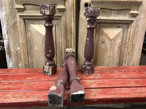4 Balusters Painted Wood Architectural Salvage Spindles Porch House Trim L,