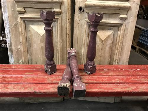 4 Balusters Painted Wood Architectural Salvage Spindles Porch House Trim O,