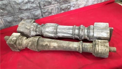Balusters - 2 Large Wood Balusters, Architectural Salvage Spindles, Porch Post Columns D, by The Old Grainery (baluster, c...