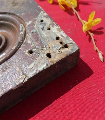 Plinth Block - 4 Plinth Blocks, Antique Bullseye Rosettes, Architectural Salvage, Wood Trim A19 by The Old Grainery (Antiq...