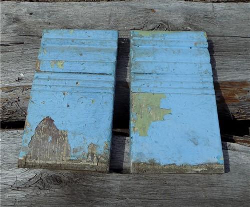2 Plinth Blocks, Door Trim Molding, Architectural Salvage Antique Wood Trim C24