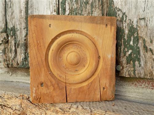 Plinth Block - 4 Plinth Blocks, Antique Bullseye Rosettes, Architectural Salvage, Wood Trim A41 by The Old Grainery (Archi...