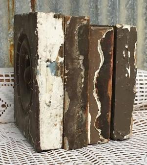 Plinth Blocks - 4 Plinth Blocks, Antique Bullseye Rosettes, Architectural Salvage, Wood Trim A44 by The Old Grainery (anti...