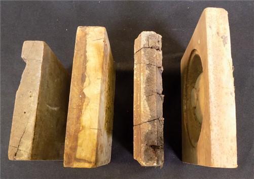 Wood Tim - 4 Plinth Blocks, Antique Bullseye Rosettes, Architectural Salvage, Wood Trim A56 by The Old Grainery (4, Antiqu...
