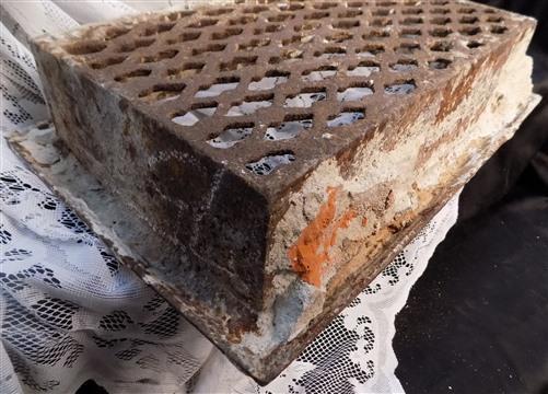 Ornamental Cast Iron Vent, Architectural Salvage, Decorative Sunken Grate A,