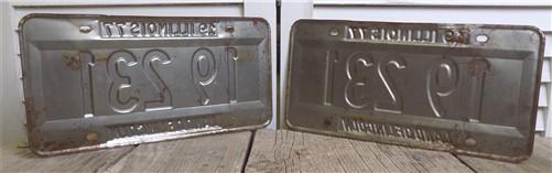 1976 1977 1978 Pairs Illinois Car License Plates 19 231, Consecutive Years,
