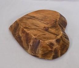 Wood Bread Dough Bowl - Wooden Heart Bread Dough Bowl, Rustic French Country Carved Centerpiece A1 by The Old Grainery (br...