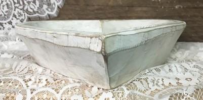 Heart shaped decorative bowl - White Wood Heart Bread Dough Bowl, Rustic French Country Carved Centerpiece P by The Old Gr...