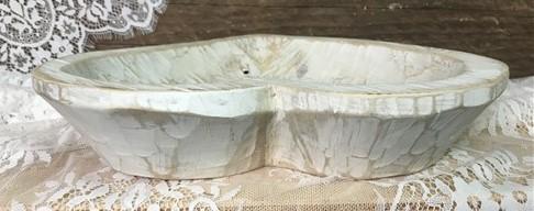Heart shaped decorative bowl - White Wood Heart Bread Dough Bowl, Rustic French Country Carved Centerpiece M by The Old Gr...
