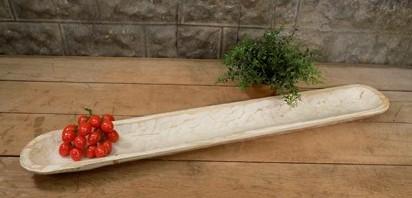 Long Wooden Bowl, Carved Wood Baguette Bread Tray, Rustic Farmhouse Decor Z,