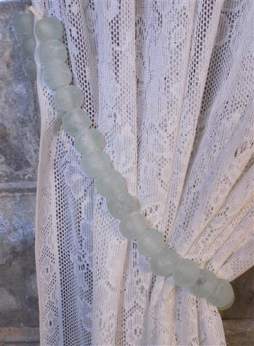 1 Strand Ice Blue Beads, African Recycled Glass Beads, Eco Friendly Sea Glass