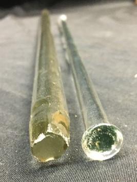 2 Clear Glass Towel Bar Rack Rods, Vintage Kitchen Bath Glass Towel Racks,