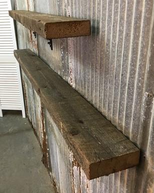 2 Floating Shelves, Pine 2x6 Wood Fireplace Mantel, Wall Mount, Rustic Beams D