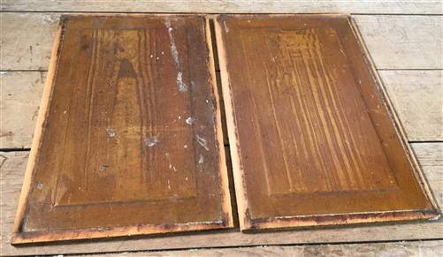 Door Panel - 2 Wooden Door Panels, Cupboard Furniture Architectural Salvage, Art Craft P, by The Old Grainery (art, brown,...
