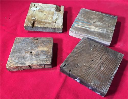 Plinth Block - 4 Plinth Blocks, Antique Bullseye Rosettes, Architectural Salvage, Wood Trim A87 by The Old Grainery (accen...