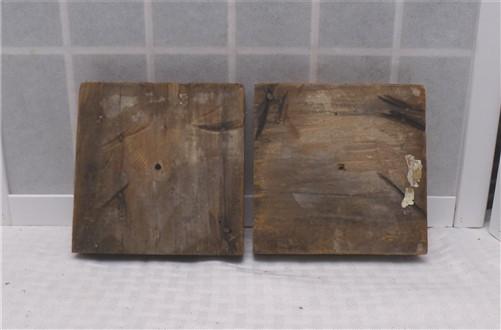 Wood Tim - 4 Plinth Blocks, Antique Bullseye Rosettes, Architectural Salvage, Wood Trim A96 by The Old Grainery (4, Antiqu...