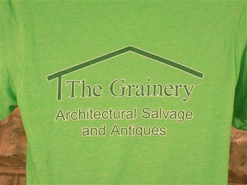 T Shirt - The Grainery Tshirt, Green Size S Mens Cut Shirt, Short Sleeved Tee Shirt, by The Old Grainery (Gildan Softstyle...
