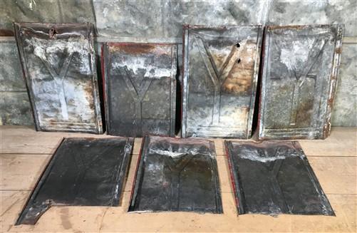 Shingle tiles - 7 Tin Roofing Shingle Tiles, Decorative Panels, Backsplash, Reclaimed Tin W, by The Old Grainery (Architec...