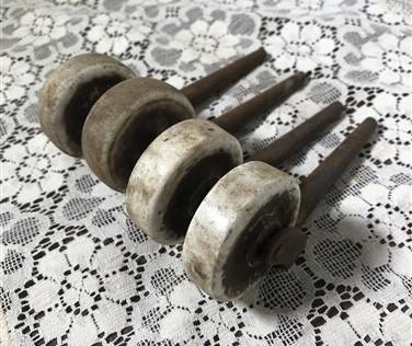 4 porcelain caster wheels - 4 Porcelain Caster Wheels Antique Furniture Roller Dresser Desk Industrial A1 by The Old Grain...