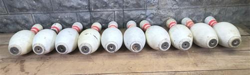 10 bowling pins - 10 WIBC ABC Approved Plastic Coated Bowling Ball Game Pins Game Room Vintage G by The Old Grainery (Bowl...