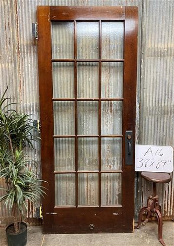 15 Pane Glass Door (38x89), Vintage American Door, Architectural Salvage, A16