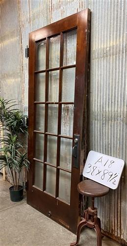 15 Pane Glass Door (38x89.5), Vintage American Door, Architectural Salvage, A18