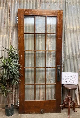 15 Pane Glass Door (38x90), Vintage American Door, Architectural Salvage, A20