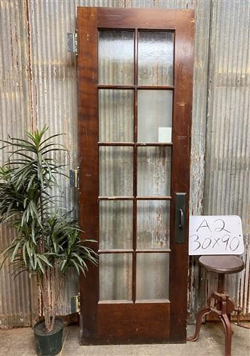 10 Pane Glass Door (30x90), Vintage American Door, Architectural Salvage, A2