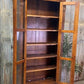 Library Bookcase, 2 Door Walnut Display Case, Kitchen Cabinet, China Cabinet, D