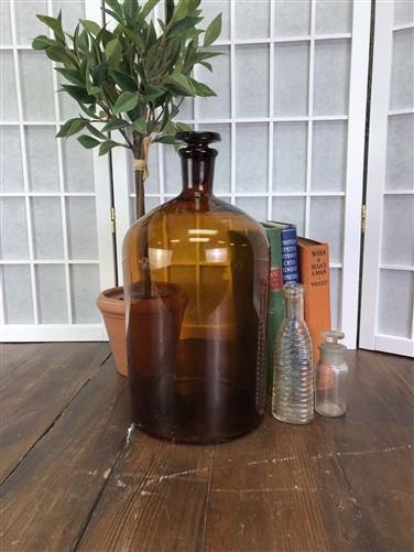 Brown Glass Apothecary Jar, Pharmacy Druggist Medicine Bottle, Amber Glass f2,