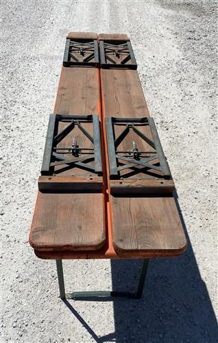 Wood Vintage German Beer Garden Table and Benches, Oktoberfest Picnic Table G120