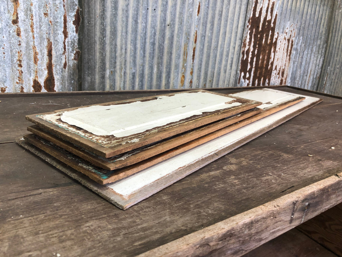 4 Wooden Door Panels, Cupboard Furniture Architectural Salvage, Arts Crafts A70,