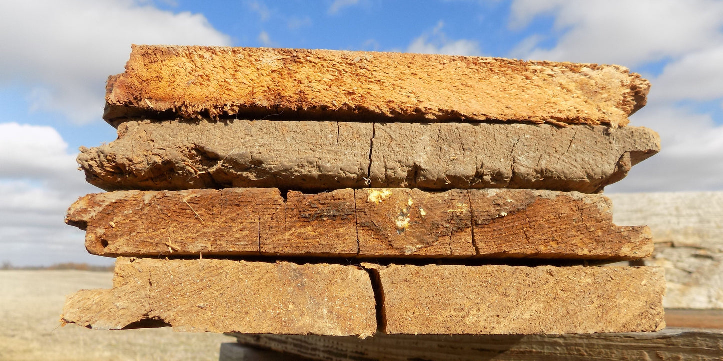 Lumber - 4 Barn Wood Reclaimed Planks, Wall Siding Boards, Rabbet Edge Lumber A51 by The Old Grainery (barn wood, boards,...