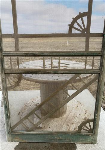 Door - Green Screen Porch Door, (34x84) Vintage Wood Screen Door, Exterior, Farmhouse H by The Old Grainery (architectural...