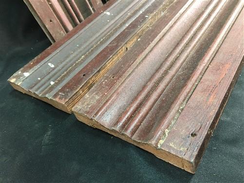 5 Wood Trim Pieces, Architectural Salvage, Reclaimed Vintage Wood Baseboard A76,