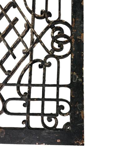 Grate - Ornate Art Deco Cast Iron Grate Vintage Wall Floor Fireplace Register Vent V, by The Old Grainery (art deco, Black...