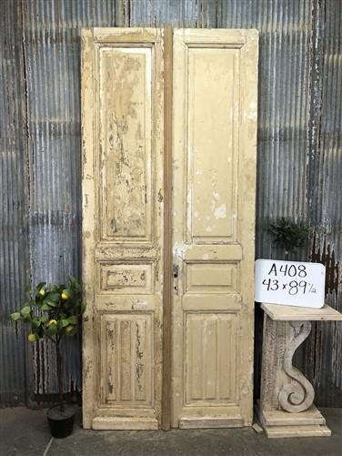 Antique French Double Doors (43x89.5) Raised Panel Doors, European Doors A408