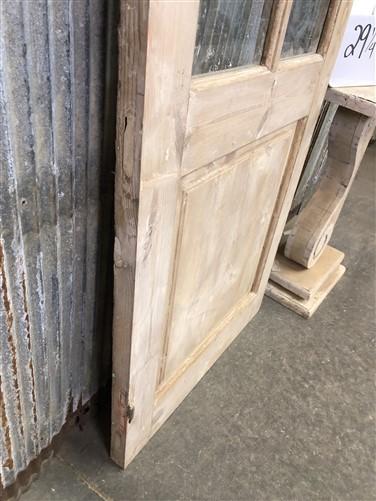Antique French Single Door (29x85.5) 4 Glass Panes, European Design H64